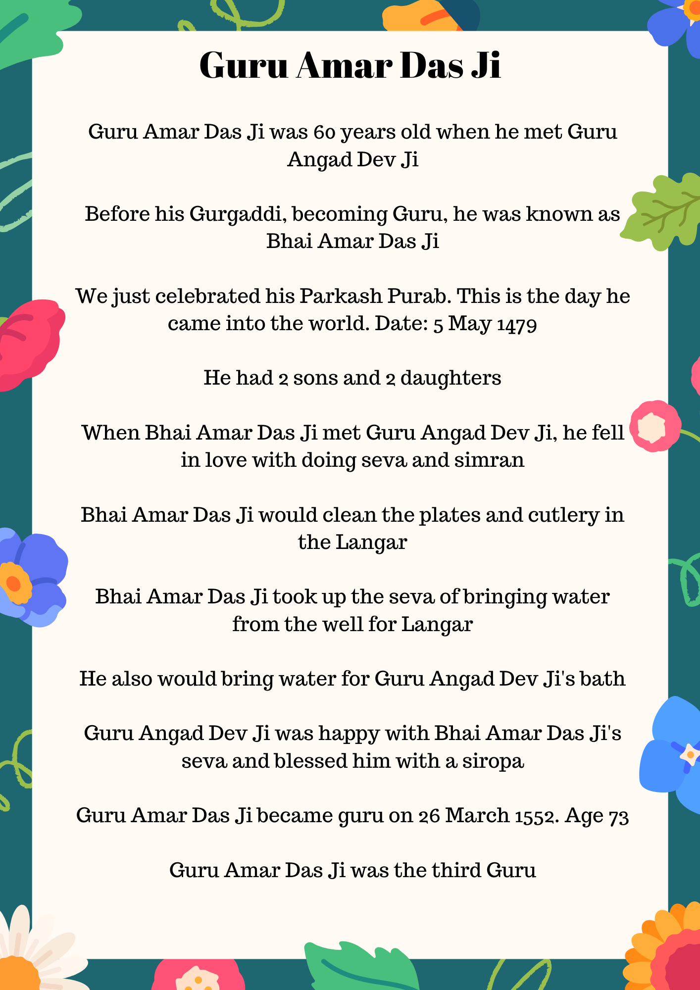 ਭਾਈ ਅਮਰਦਾਸ ਜੀ ਅਤੇ ਉਹ ਗੁਰੂ ਅੰਗਦ ਦੇਵ ਜੀ ਨੂੰ ਕਿਵੇਂ ਮਿਲੇ ਸਨ
