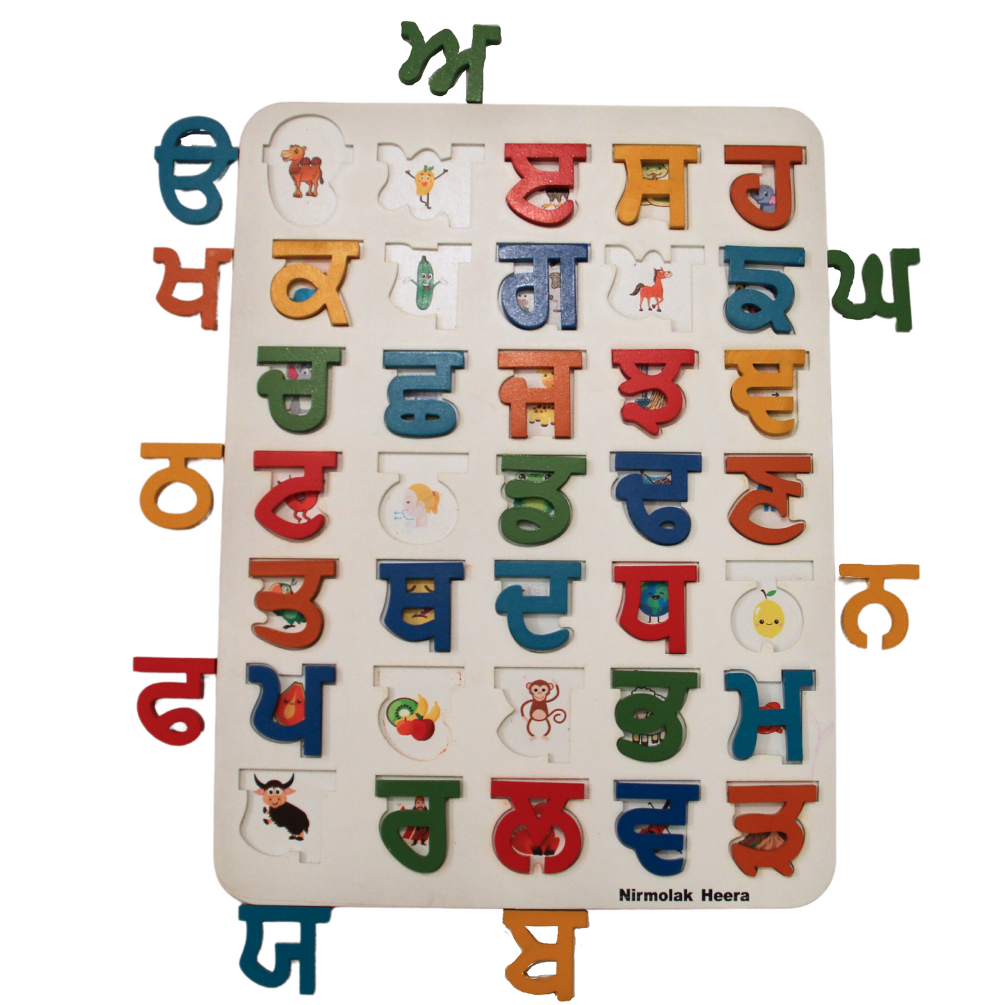 3D Punjabi Alphabet Puzzle Board + Mukta Flashcards