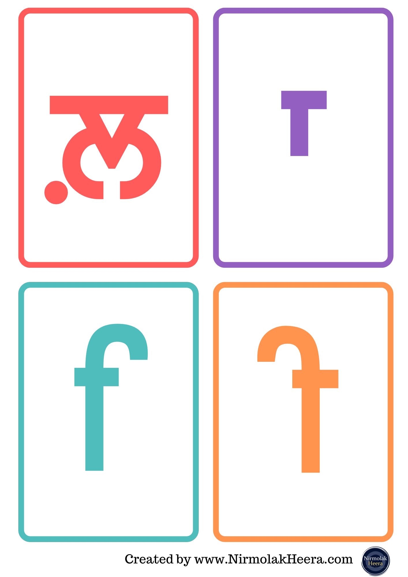 ਪੰਜਾਬੀ ਵਰਣਮਾਲਾ ਫਲੈਸ਼ਕਾਰਡਸ