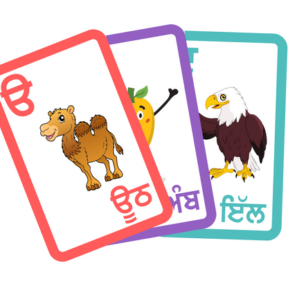 3D Punjabi Alphabet Puzzle Board + matching Flashcards bundle