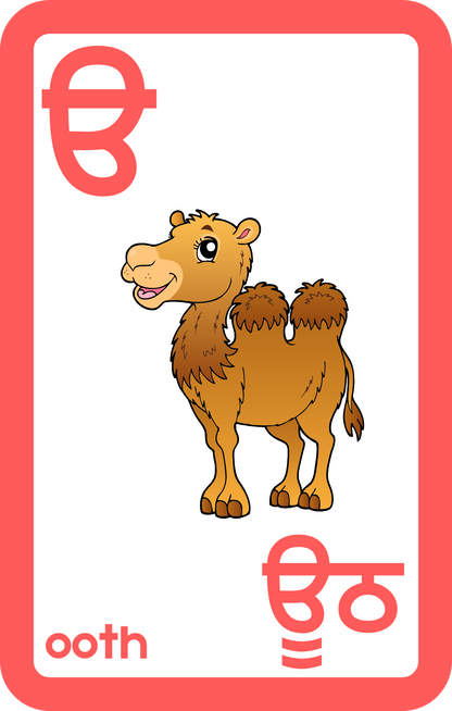 ੳਅੲ Punjabi Alphabet Flashcards with English Transliterate [Digital Downloads]