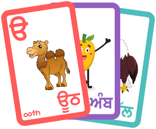 ੳਅੲ Punjabi Alphabet Flashcards with English Transliterate [Digital Downloads]