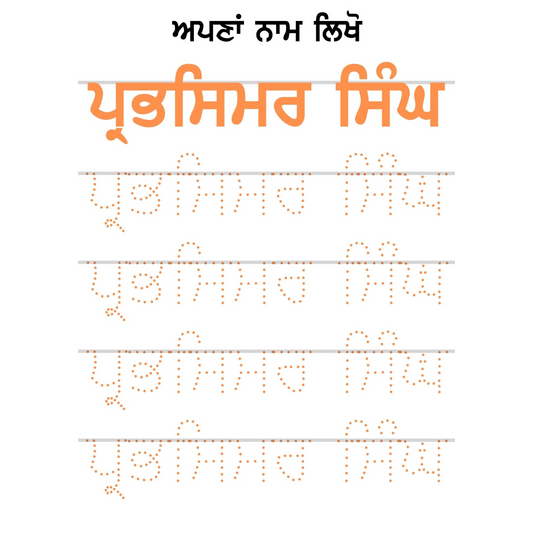 Customisable Name in Punjabi PDF [Digital Download]